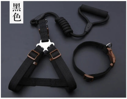 Small Puppy Pet Dog Collars Set Adjustable Buckle Leash Large Dogs Harness Chihuahua Walking Lead Leash Dog Pet Harness Vest