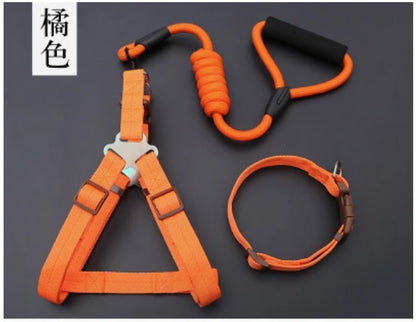 Small Puppy Pet Dog Collars Set Adjustable Buckle Leash Large Dogs Harness Chihuahua Walking Lead Leash Dog Pet Harness Vest