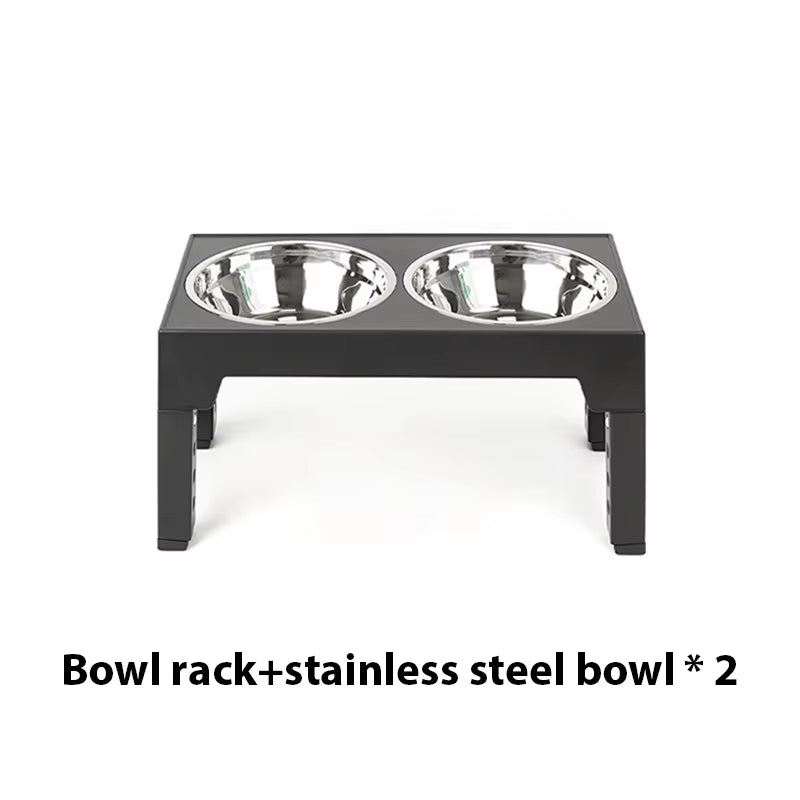 Elevated Dog Feeder Dogs Bowls Adjustable Raised Stand with Double Stainless Steel Food Water Bowls for Small Medium Large Dogs