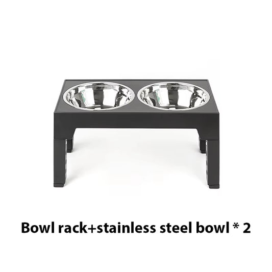 Elevated Dog Feeder Dogs Bowls Adjustable Raised Stand with Double Stainless Steel Food Water Bowls for Small Medium Large Dogs