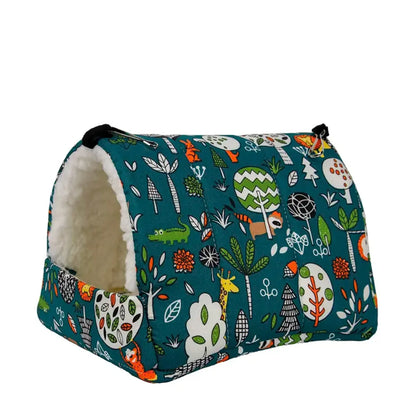 Hanging Small Pet Bed for Hamsters, Golden Bears, and Sugar Gliders - Cozy & Cute Animal - Printed Nest