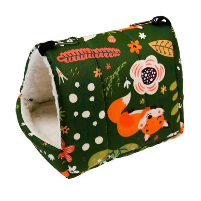 Hanging Small Pet Bed for Hamsters, Golden Bears, and Sugar Gliders - Cozy & Cute Animal - Printed Nest