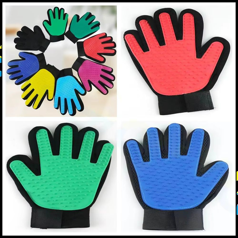 Pet Glove Anti-Bite Cat Grooming Gloves Dog Bath Clean Massage Hair Remover Brush Cat Hair Deshedding Comb Right or Left Hand