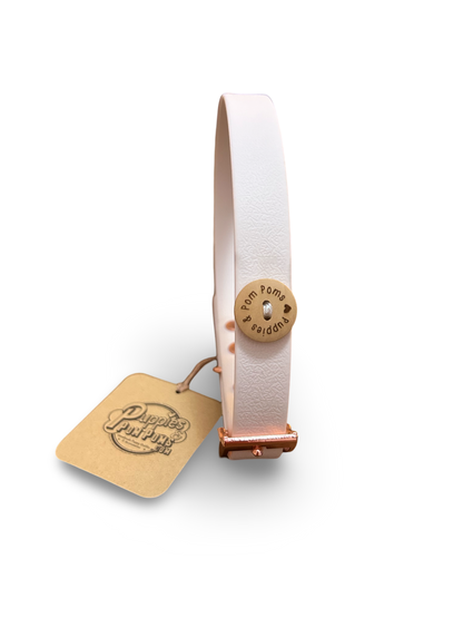 Handmade Biothane Dog Collar - White - 20mm