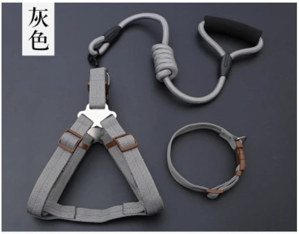 Small Puppy Pet Dog Collars Set Adjustable Buckle Leash Large Dogs Harness Chihuahua Walking Lead Leash Dog Pet Harness Vest