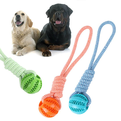 New Dog Toy Hand Pull Leaky Food Ball Molars Anti-Bite Woven Cotton Rope Chewing Interactive Pet Tooth Cleaning Toy Dog Supplies
