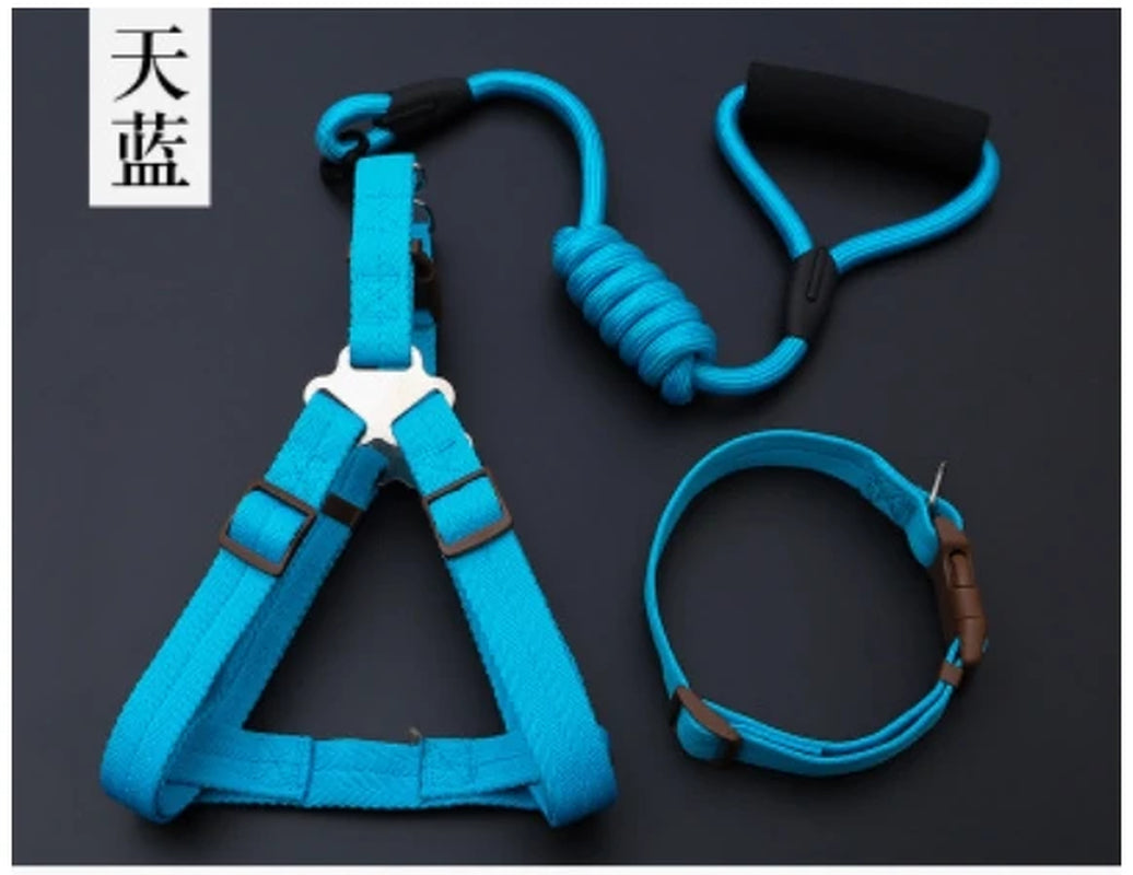 Small Puppy Pet Dog Collars Set Adjustable Buckle Leash Large Dogs Harness Chihuahua Walking Lead Leash Dog Pet Harness Vest